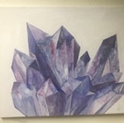 2d painting of purple crystals
