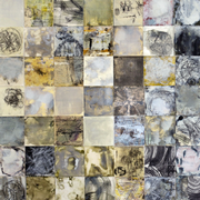 encaustic, graphite, and mixed mediums on multiple papers