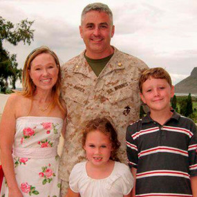 Cara, Bob, Connor and Abby Barber at a Marine Corps military base in Hawaii