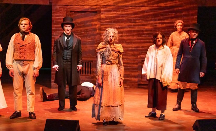 Actors wear different Victorian era clothing to reflect their characters' class status in Sweeney Todd