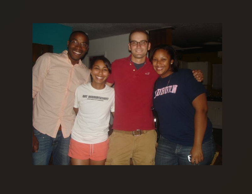 A younger Bradley DeBose with friends at Auburn in 2009