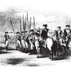Illustration of the British surrender during the American Revolution