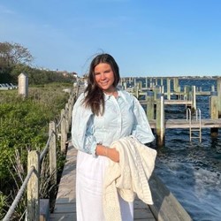 Natalie Smith on a dock in Nantucket