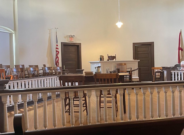 The courtroom where Act II of the "To Kill A Mockingbird" play takes place