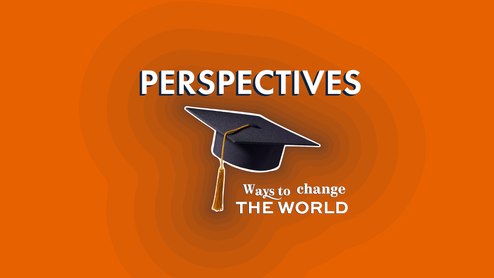 Perspectives digital magazine cover featuring graduation cap