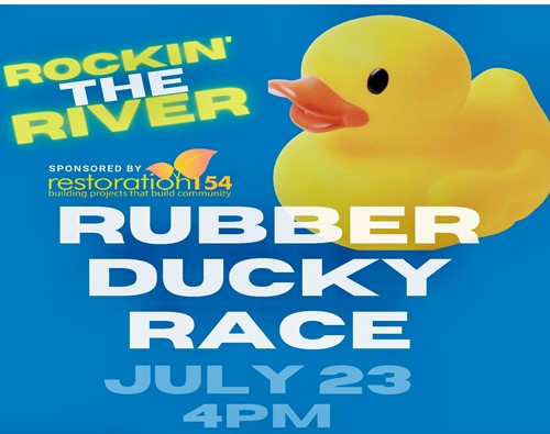 Advertisement for "Rockin' the River Rubber Ducky Race"