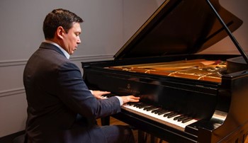 Professor Samolesky plays a Steinway piano