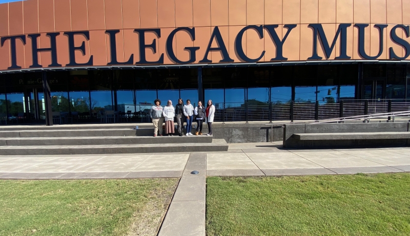 Students standing in front of The Legacy Museum