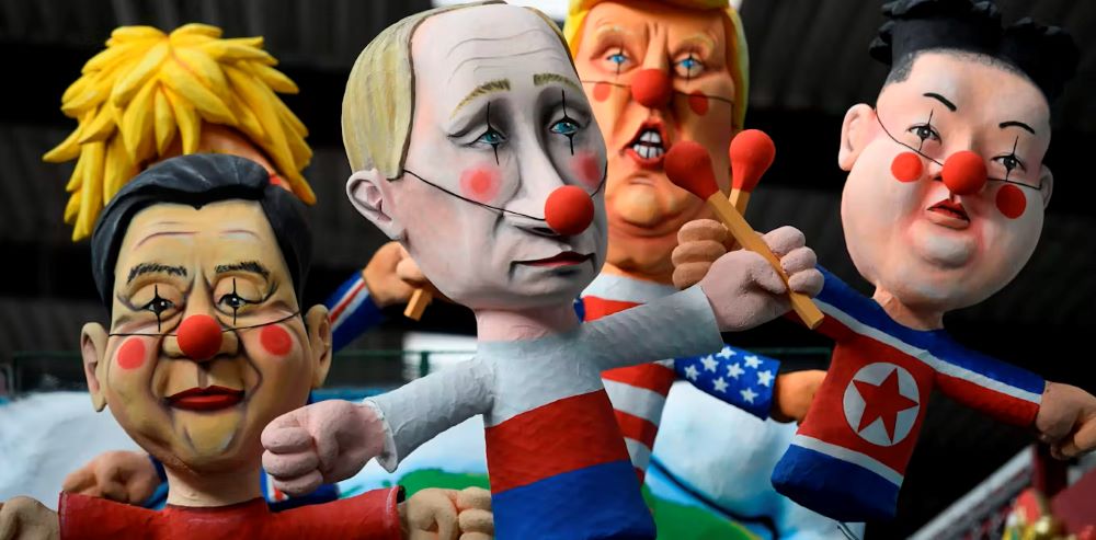 Puppets of world leaders including Xi Jinping, Vladimir Putin and Kim Jong Un