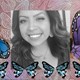 Danielle Fixico surrounded by illustrations of butterflies