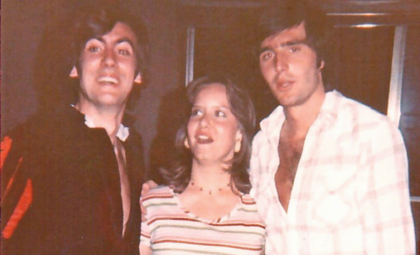 Susan Melton with members of a Spanish troubador group during study abroad
