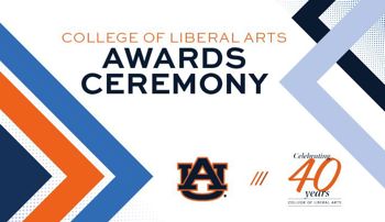 Arrows in the background with the text College of Liberal Arts Awards Ceremony