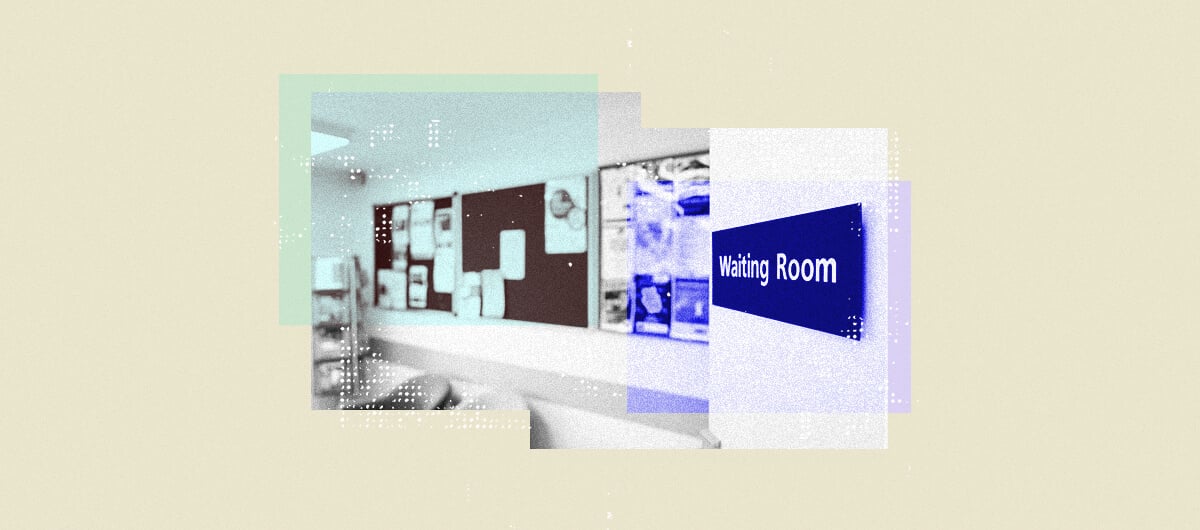 Stylized photo of a health care clinic's waiting room