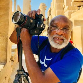 Chester Higgins holding a camera