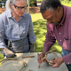 Andrew McCall demonstrating basket weaving
