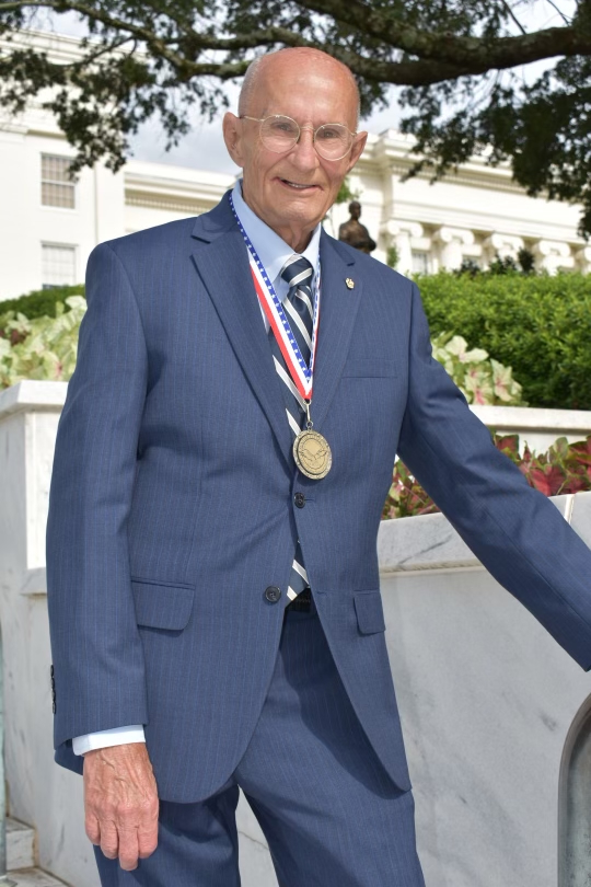 Onderdonk stands outside of the state capitol after his induction into the Alabama Senior Citizen Hall of Fame in August 2022.