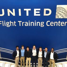 Group of seven aviation students 