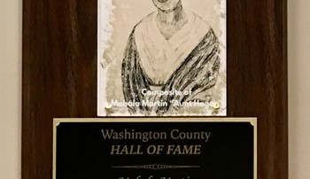 Mahala Martin's plaque in the Washington County Hall of Fame