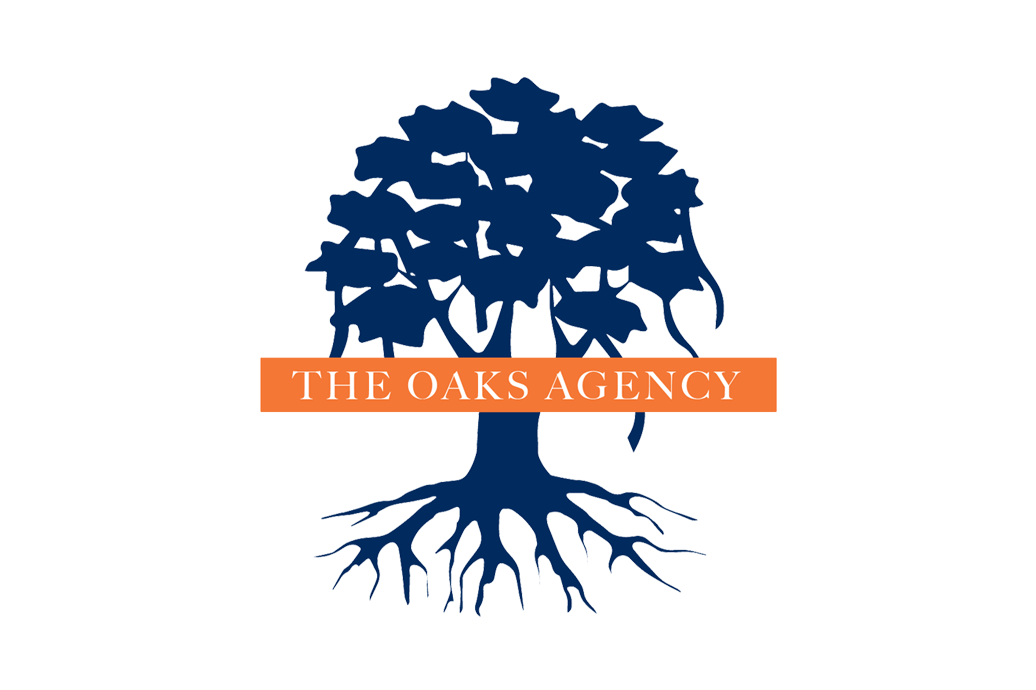 The Oaks Agency logo with oak tree