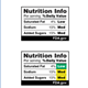 Nutrition Facts labels with information on low, medium and high values