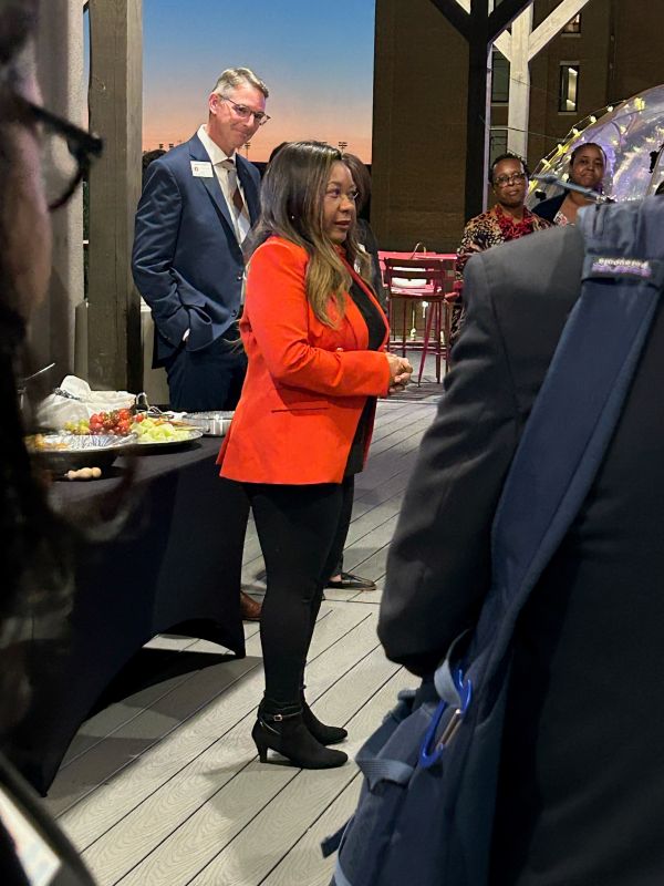 Catherine Flowers speaking to a group of people