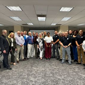 Representatives from East Alabama social services and the Opelika Police Department at the SIM training workshop