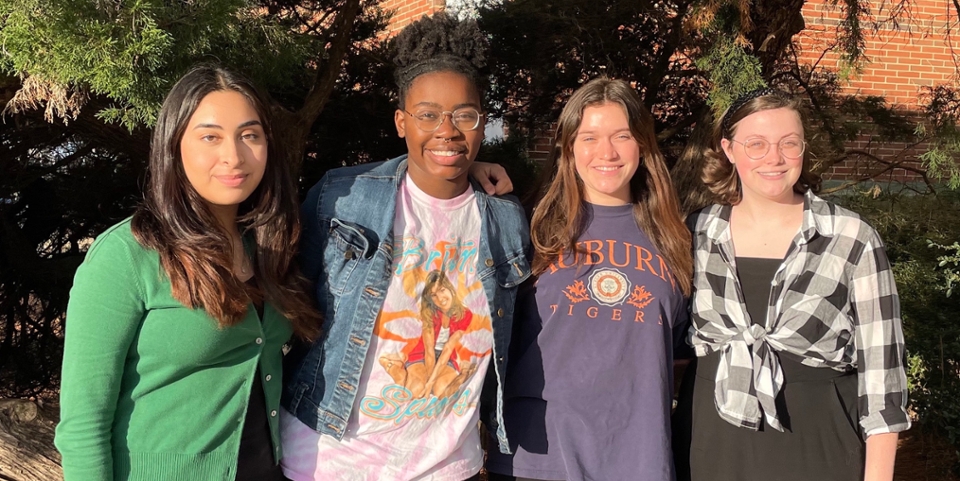 Living Democracy students Dioselin Cruz, Cori Akins, Brin Allen and Ashby Henry