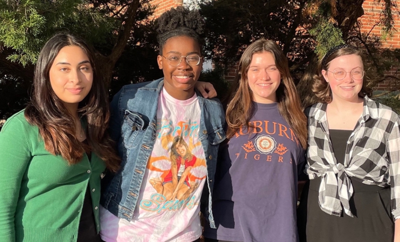 Living Democracy students Dioselin Cruz, Cori Akins, Brin Allen and Ashby Henry