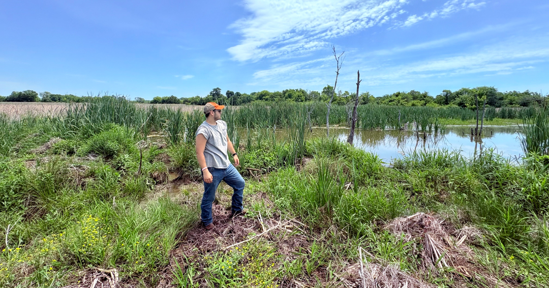 Nick Allen standing in a field