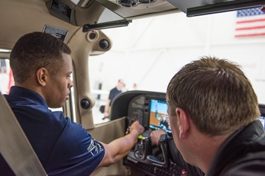 Student and instructor in cockpit
