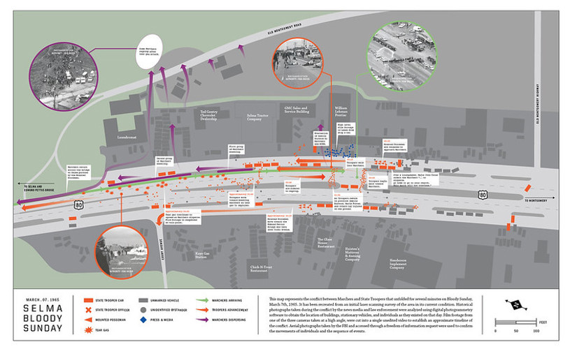 A map of the Bloody Sunday conflict site