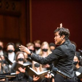 Rosephanye Powell conducting choir