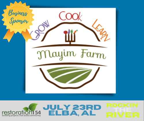 Mayim Farm's graphic for sponsoring "Rockin' the River"
