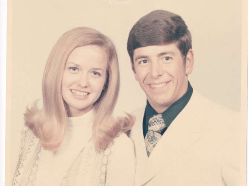 Linda and Bill posing for a professional photo in 1970