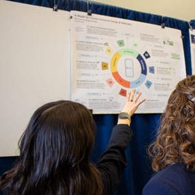 Kaitlin Coyle presenting at the research symposium