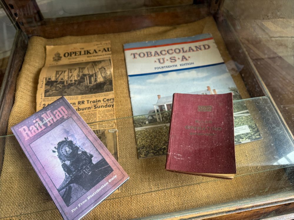 Maps and logs on display at the museum