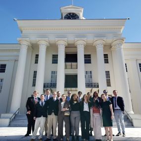 CLA students stand outside the Alabama State House