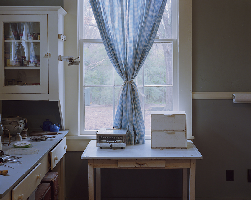 William Faulkner’s Kitchen Curtains, Rowan Oak, Oxford, MS, 2018, archival pigment print, 30" x 36"