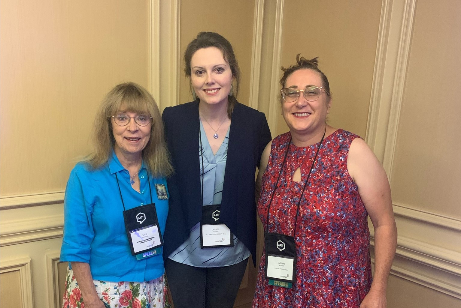 Meg Marshall, Lauren Heilman and Evelyne Bornier at the AATF convention in New Orleans