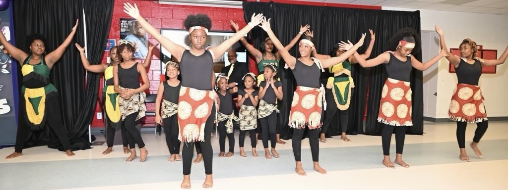Kawanna Pledger’s African dance class performs at BAMA Kids.