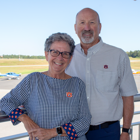 Mike and Leann Rowe visiting the Auburn University Regional Airport