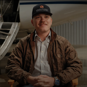 Nick Reyzin in the Auburn University Regional Airport