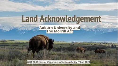 Land Acknowledgment: Auburn University and the Morrill Act