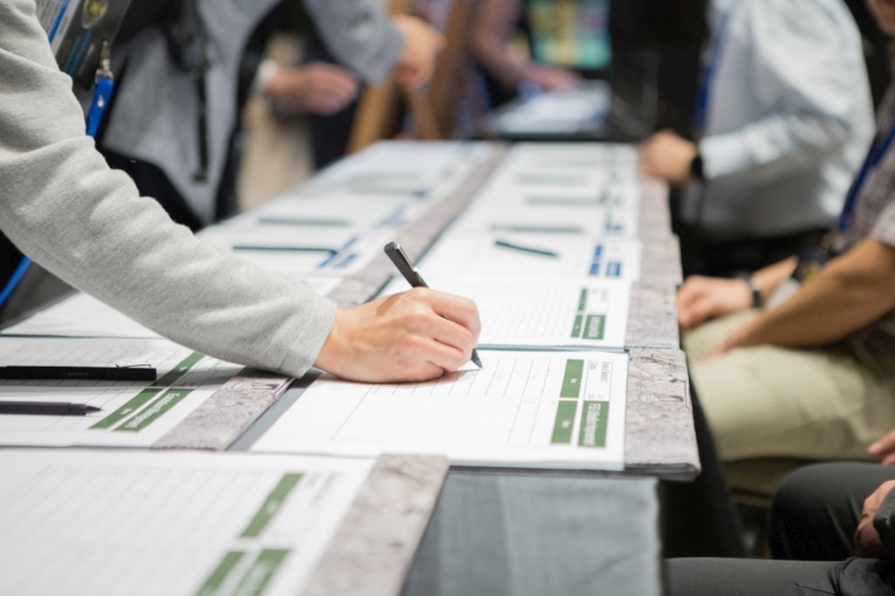 Person signing a document