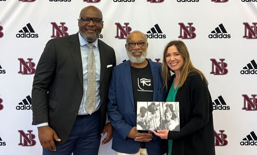 Chester Higgins posing for photo at New Brockton High School