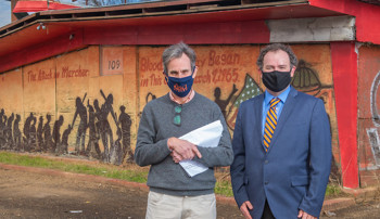 Richard Burt, left, and Keith Hebert have conducted extensive research about the incident known as "Bloody Sunday" that occurred in Selma, Alabama, on March 7, 1965. Auburn Assistant Professor of History Elijah Gaddis and Hebert will use that research to conduct a pair of week-long field study workshops for 72 K-12 educators.