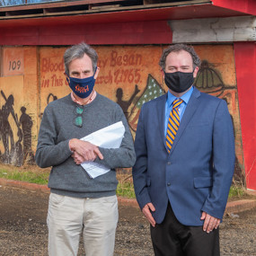 Richard Burt, left, and Keith Hebert have conducted extensive research about the incident known as "Bloody Sunday" that occurred in Selma, Alabama, on March 7, 1965. Auburn Assistant Professor of History Elijah Gaddis and Hebert will use that research to conduct a pair of week-long field study workshops for 72 K-12 educators.