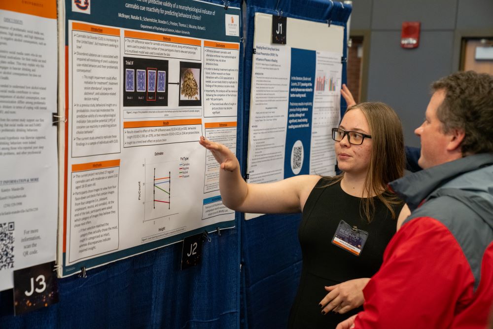 Natalie McBrayer presenting research poster