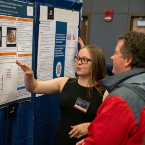 Natalie McBrayer presenting research poster
