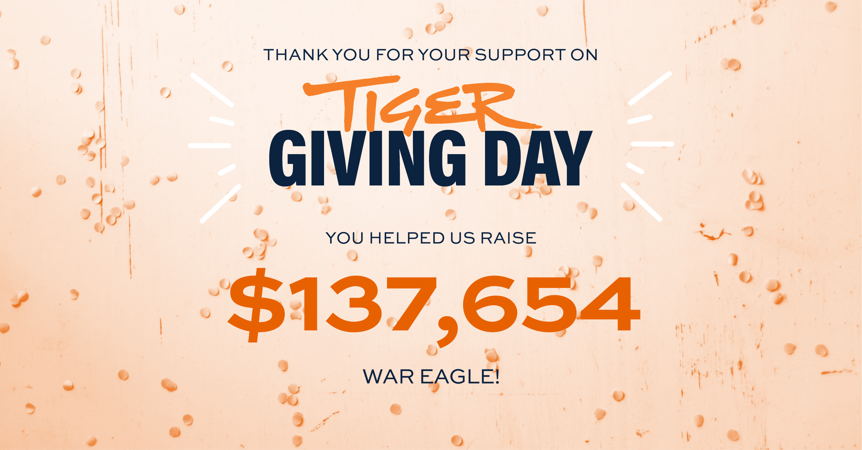 Thank you for your support on Tiger Giving Day with confetti